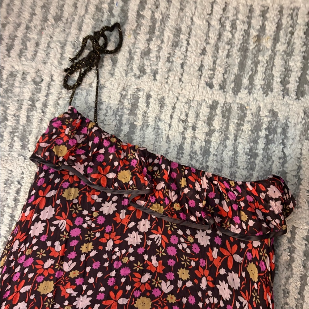 Free people head over heels pink floral one shoulder asymmetric dress size S - Picture 6 of 7